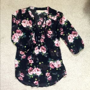 NWOT Floral Chiffon Blouse!